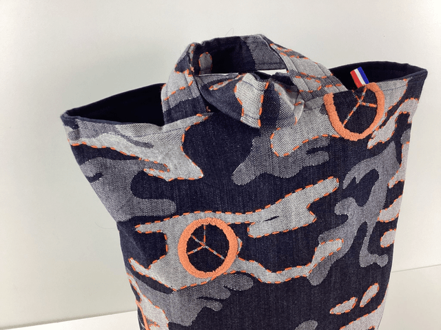 Tote bag brodé denim