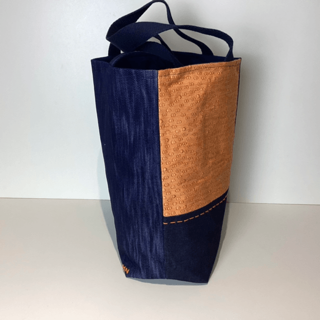 Tote bag Sashiko jean orange