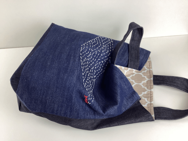 Tote bag sashiko denim