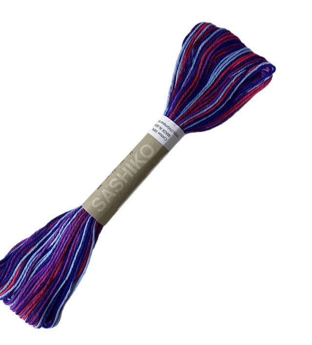 Fil Sashiko dégradé mauve 20M