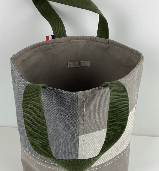 Tote bag patchwork Sashiko beige