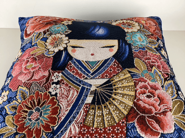 Coussin Jacquard Mina Bleu majorelle 