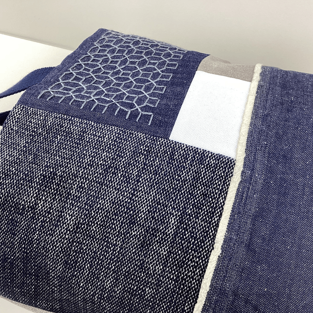 Tote bag Sashiko patchwork Marine 