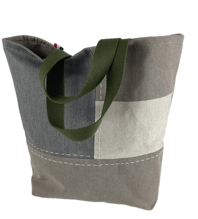 Tote bag patchwork Sashiko beige