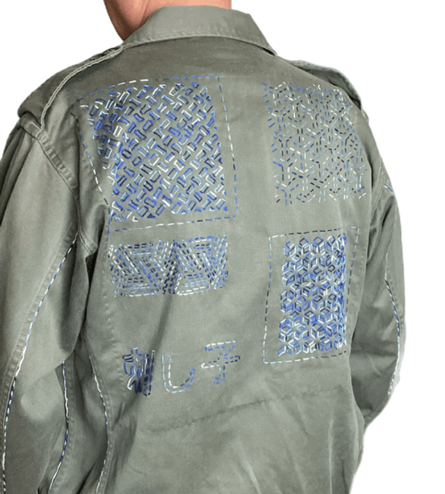 Veste brodée sashiko