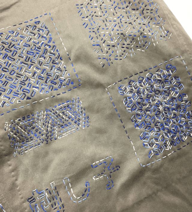 Veste brodée sashiko