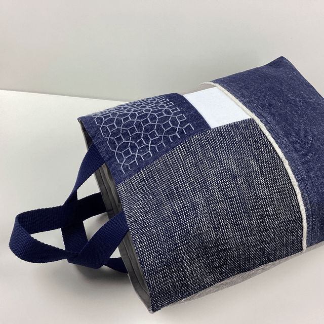 Tote bag Sashiko patchwork Marine 