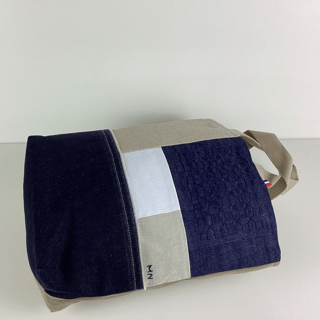 Tote bag Sashiko Patchwork Beige