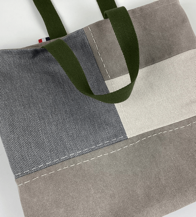 Tote bag patchwork Sashiko beige