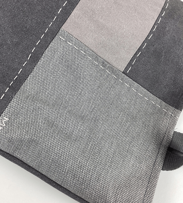 Tote bag patchwork Sashiko gris