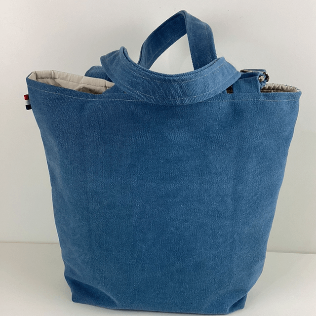 Tote bag patchwork Sashiko bleu 
