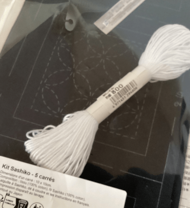 Kit sashiko 5 carrés à broder