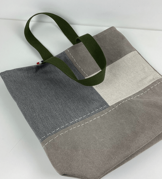 Tote bag patchwork Sashiko beige