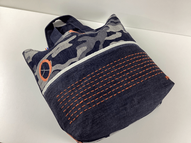 Tote bag sashiko denim