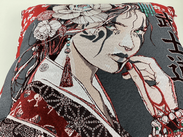 Coussin Jacquard Geisha rouge